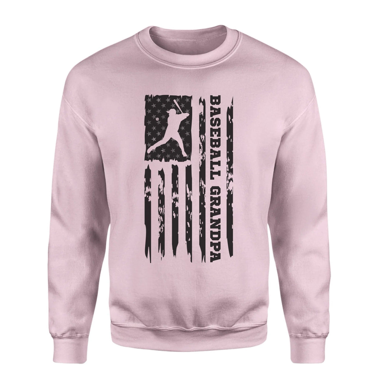Baseball Grandpa Vertical Flag on a Sweatshirt with a Black Graphic