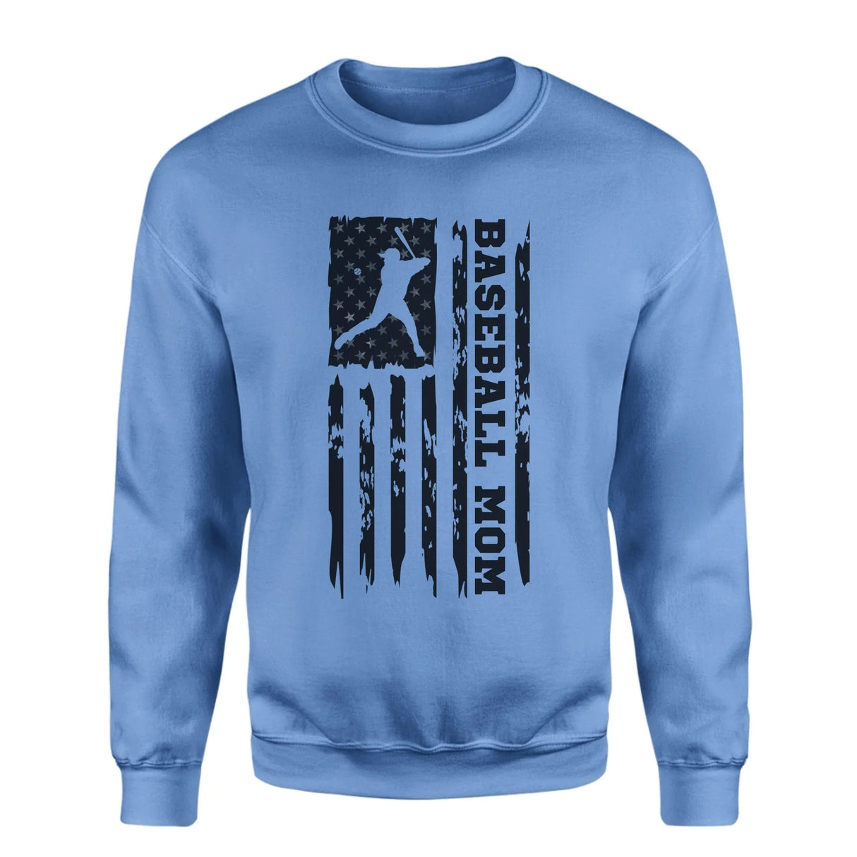Baseball Mom Vertical Flag on a Sweatshirt with a Black Graphic