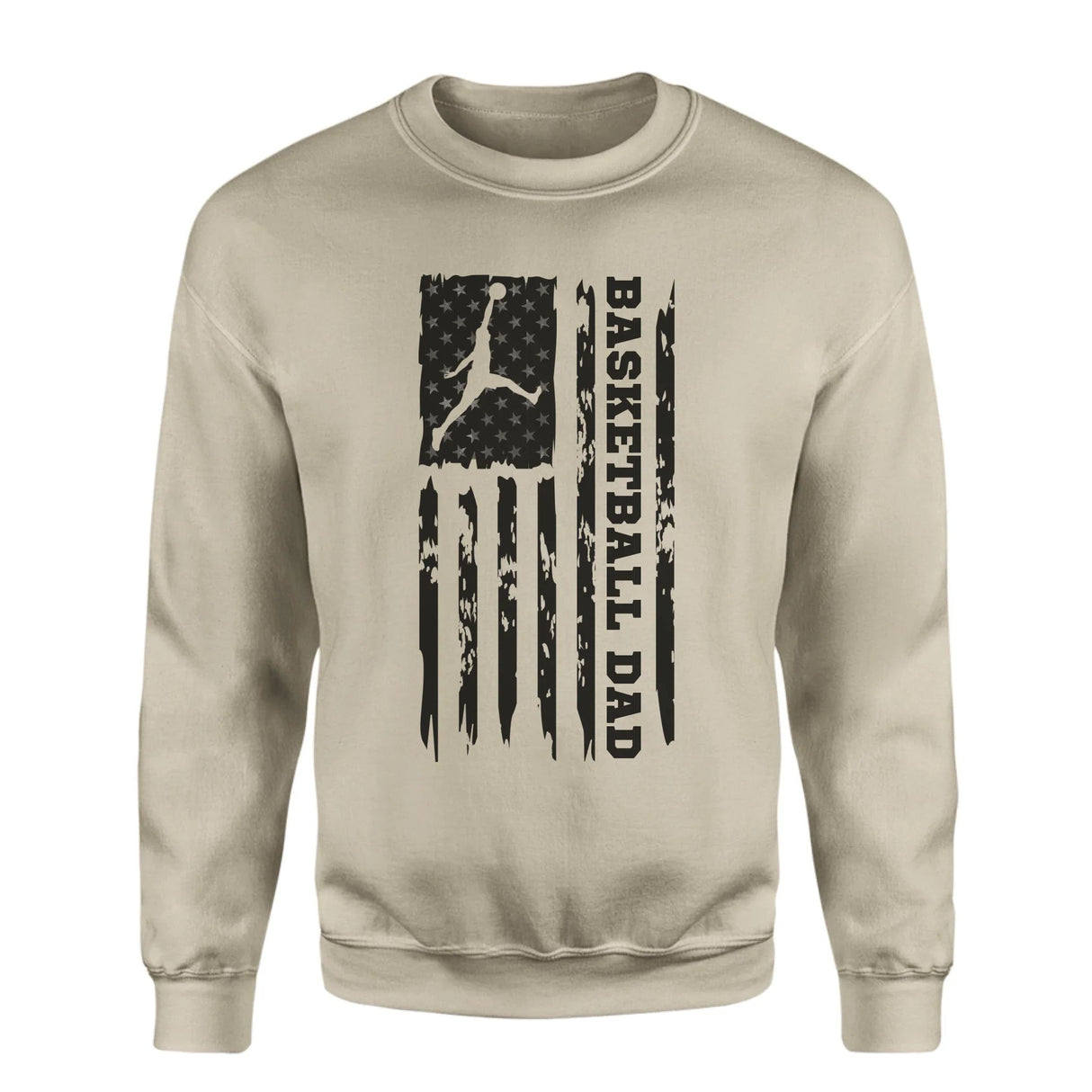 Basketball Dad Vertical Flag on a Sweatshirt with a Black Graphic
