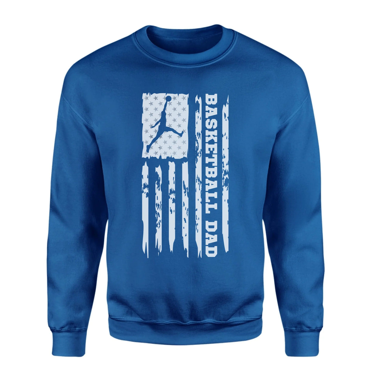 Basketball Dad Vertical Flag on a Sweatshirt with a White Graphic