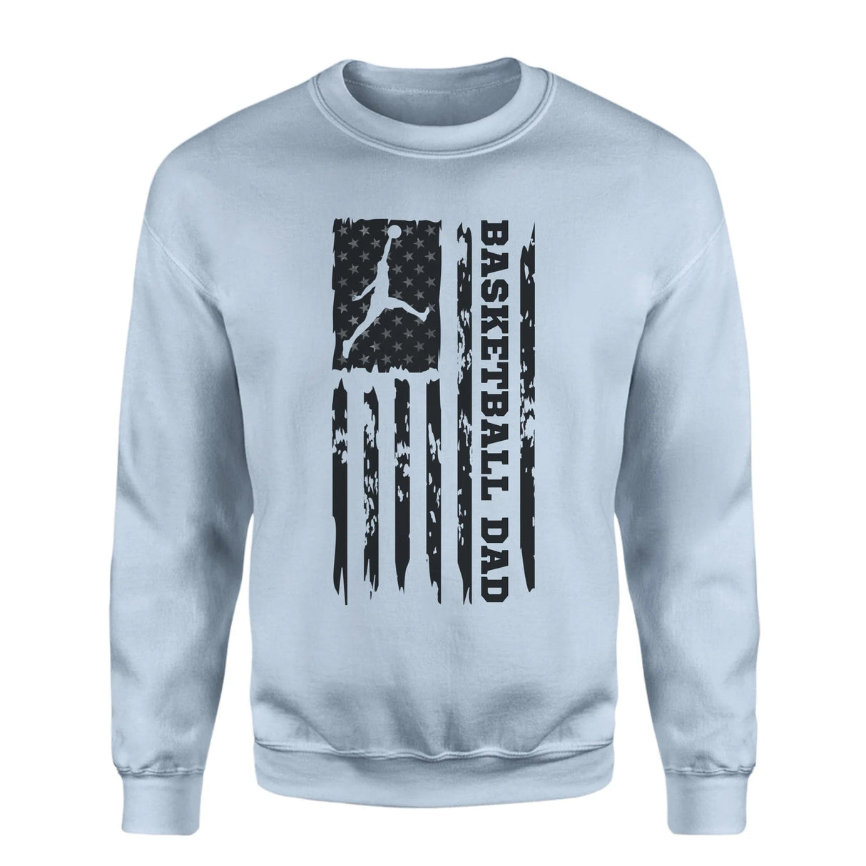 Basketball Dad Vertical Flag on a Sweatshirt with a Black Graphic