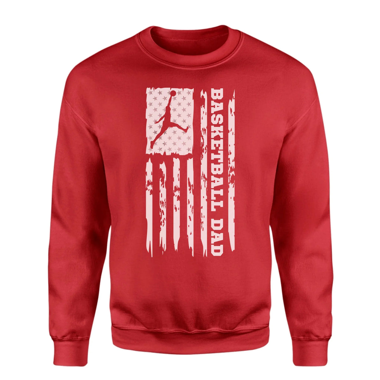 Basketball Dad Vertical Flag on a Sweatshirt with a White Graphic