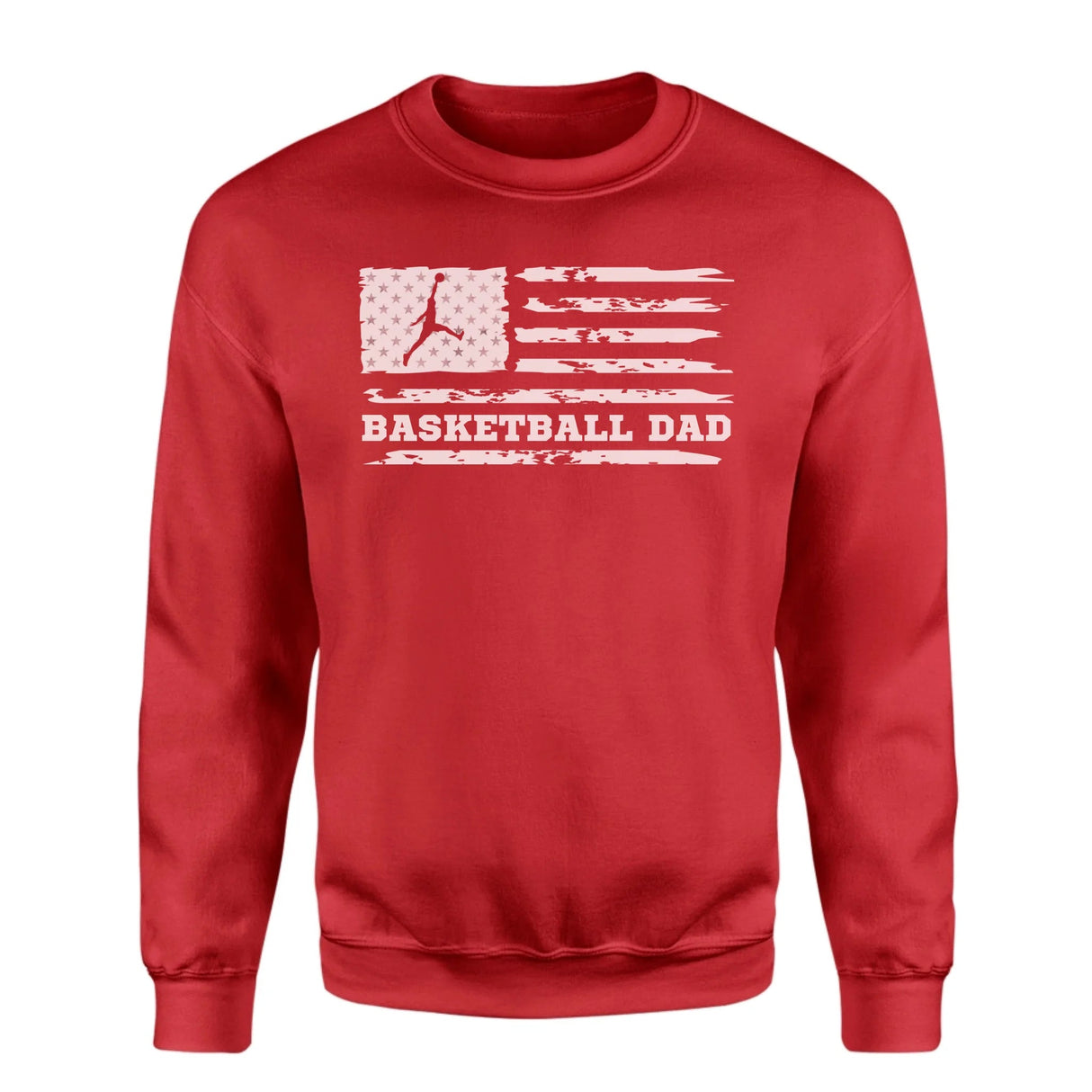 Basketball Dad Horizontal Flag on a Sweatshirt with a White Graphic