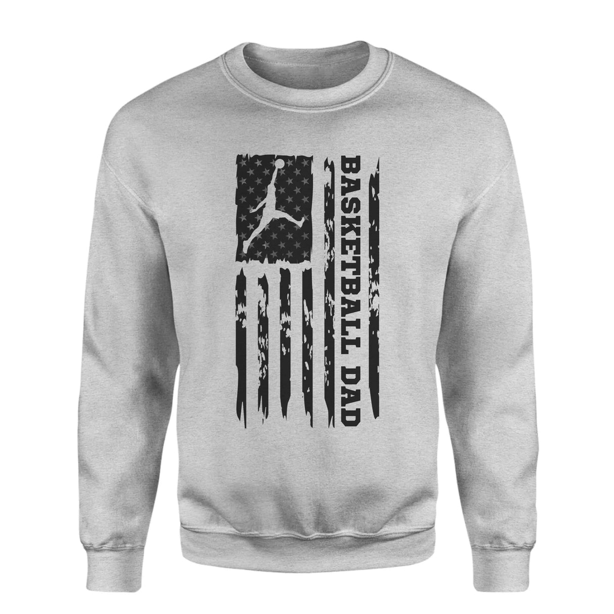 Basketball Dad Vertical Flag on a Sweatshirt with a Black Graphic