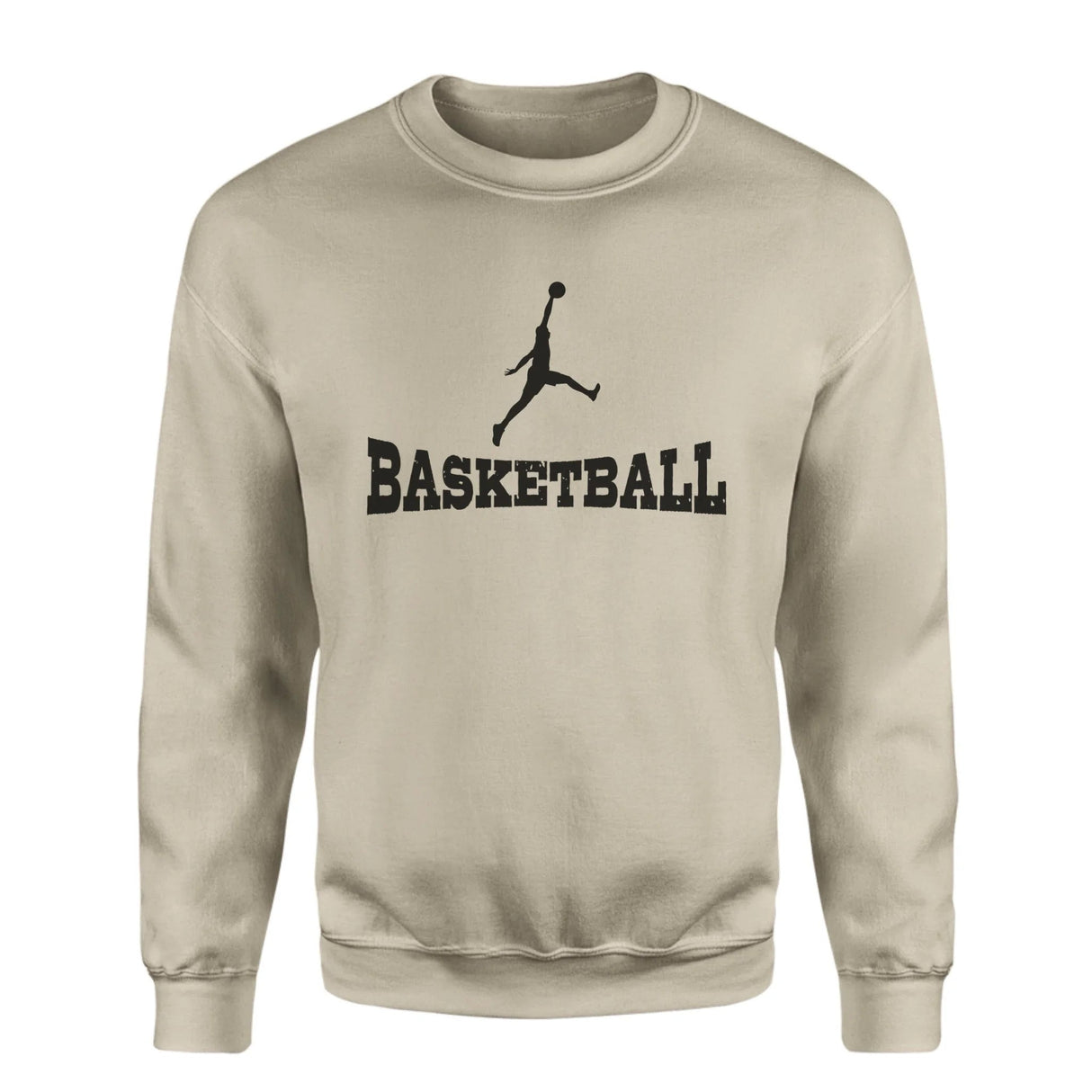 Basic Basketball with Basketball Player Icon on a Sweatshirt with a Black Graphic
