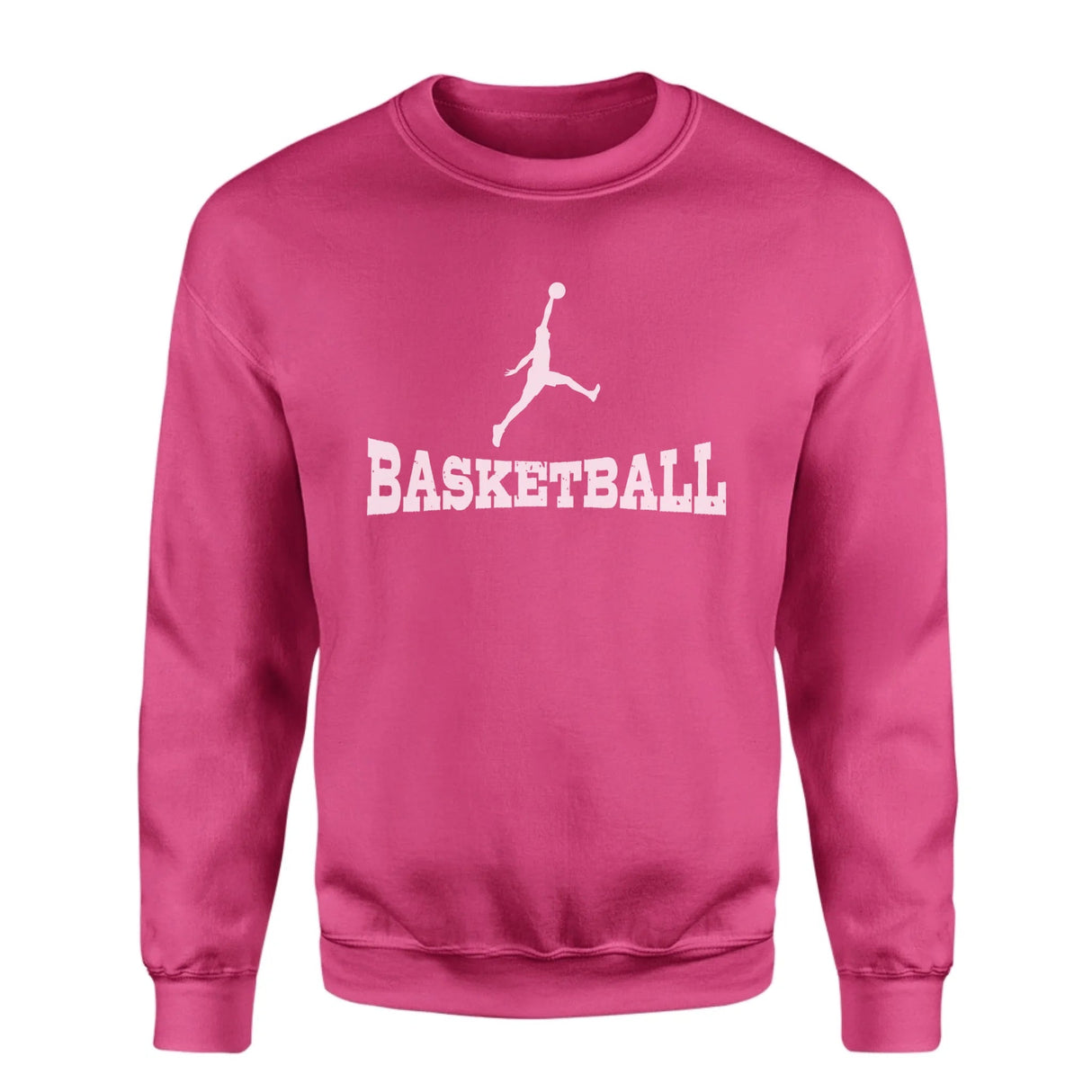 Basic Basketball with Basketball Player Icon on a Sweatshirt with a White Graphic