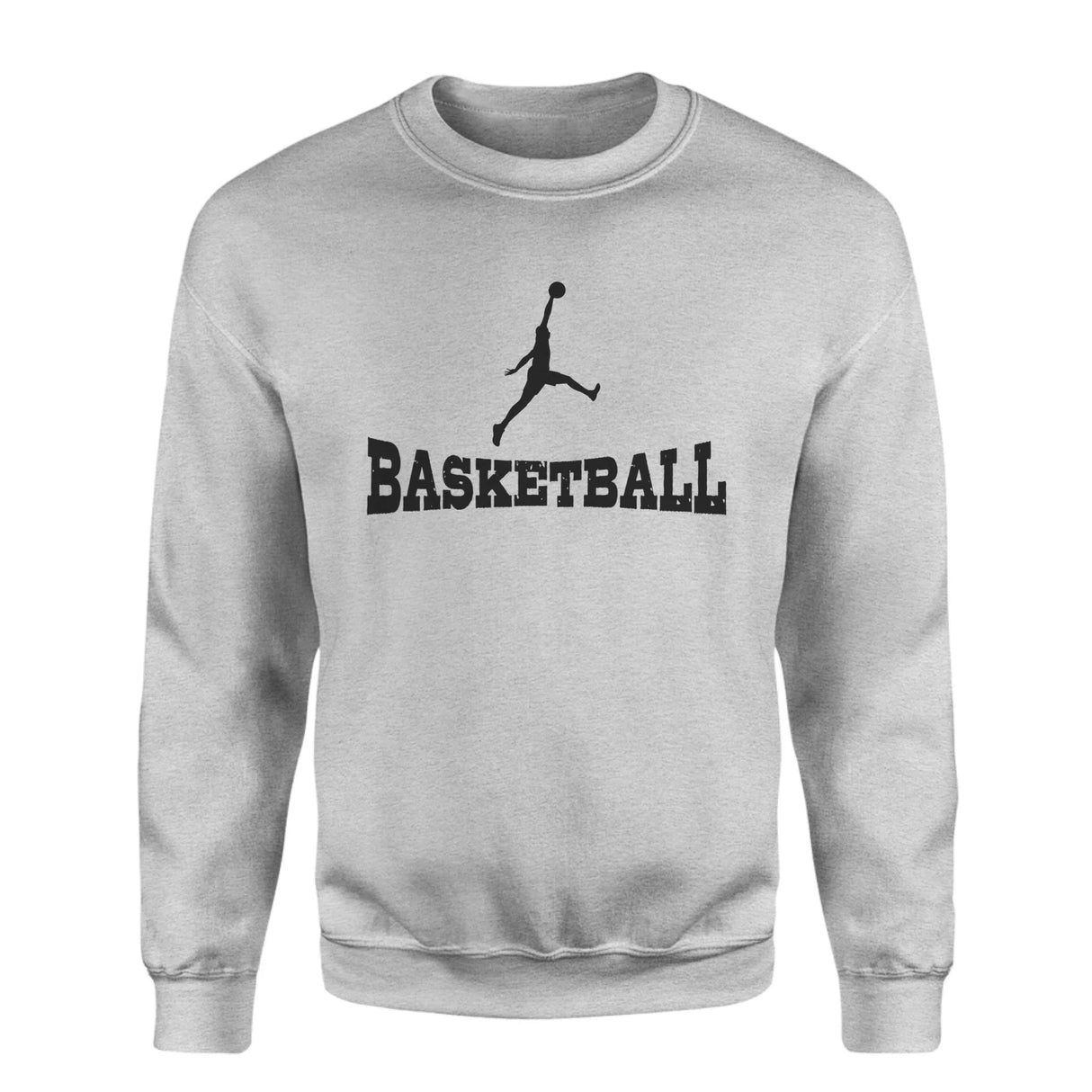 Basic Basketball with Basketball Player Icon on a Sweatshirt with a Black Graphic