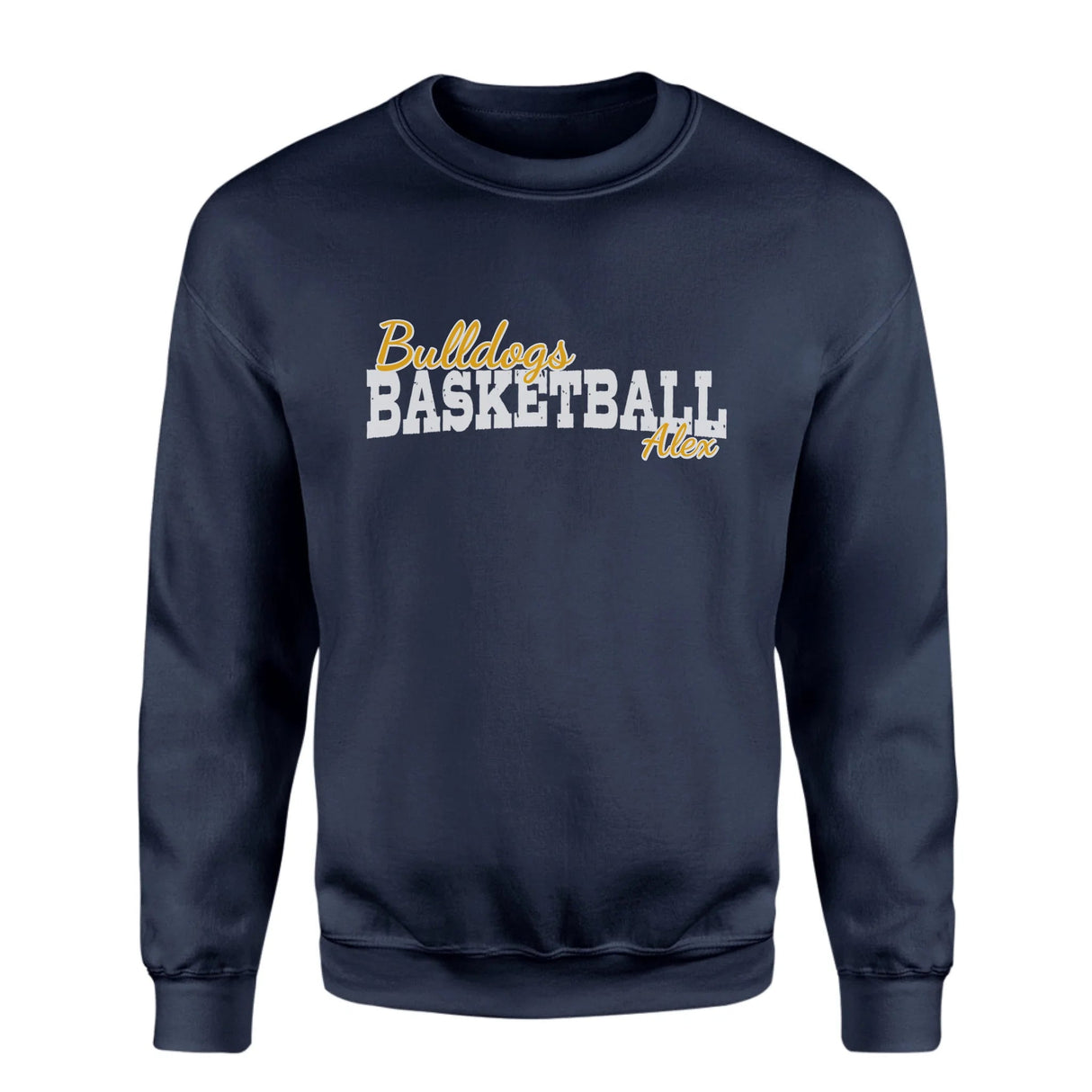 Custom Basketball Mascot and Basketball Player Name on a Sweatshirt with a White Graphic