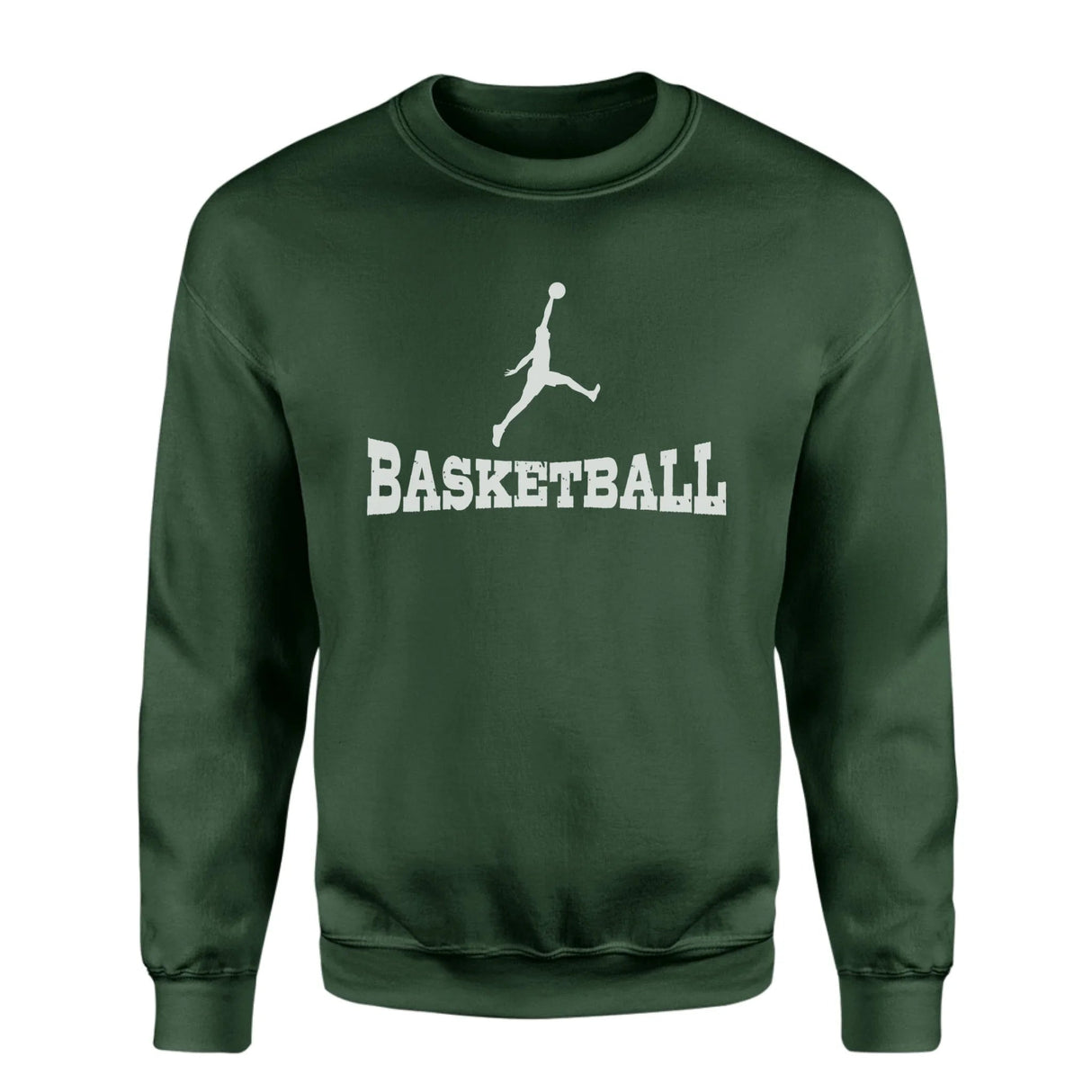Basic Basketball with Basketball Player Icon on a Sweatshirt with a White Graphic