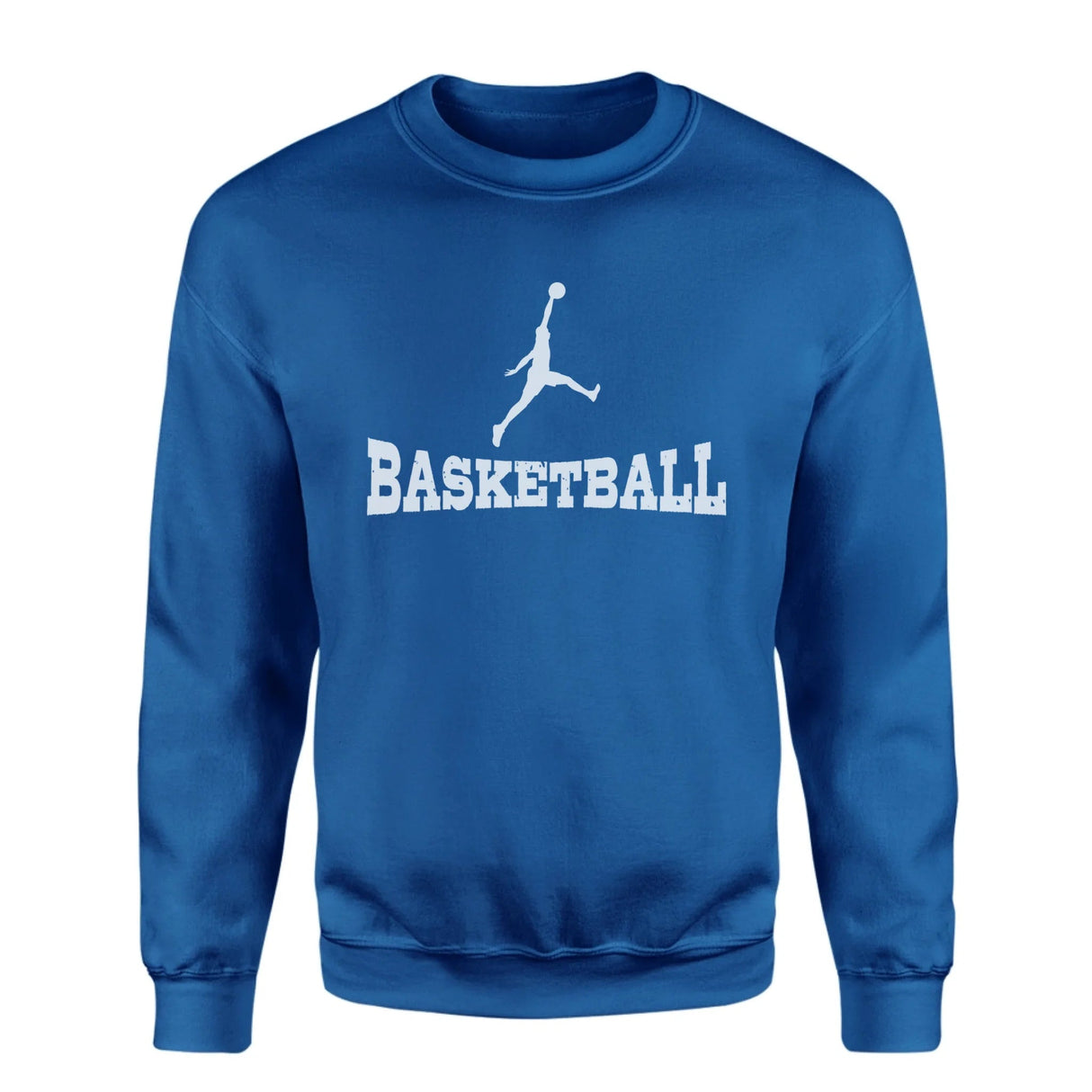Basic Basketball with Basketball Player Icon on a Sweatshirt with a White Graphic