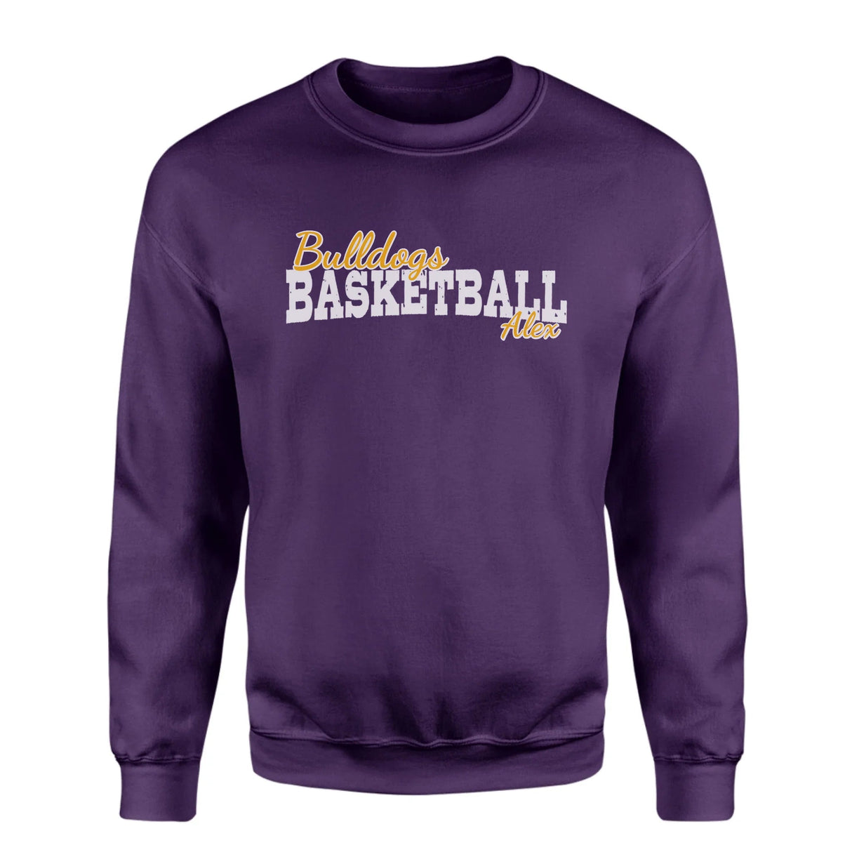 Custom Basketball Mascot and Basketball Player Name on a Sweatshirt with a White Graphic