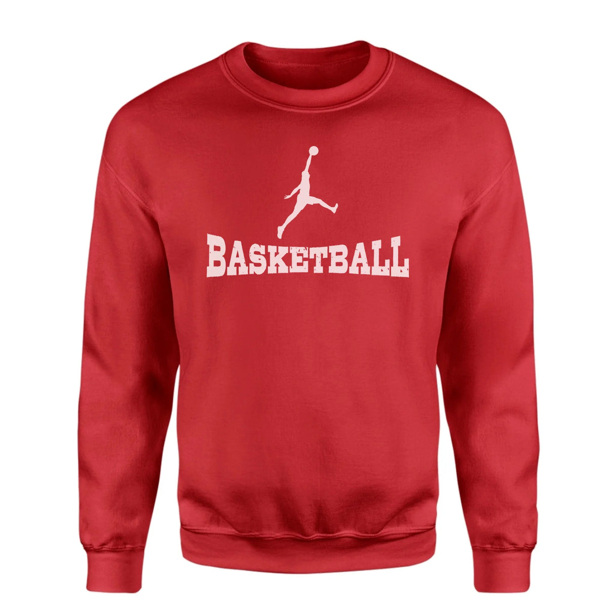 Basic Basketball with Basketball Player Icon on a Sweatshirt with a White Graphic