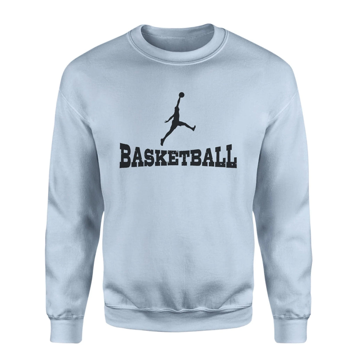 Basic Basketball with Basketball Player Icon on a Sweatshirt with a Black Graphic
