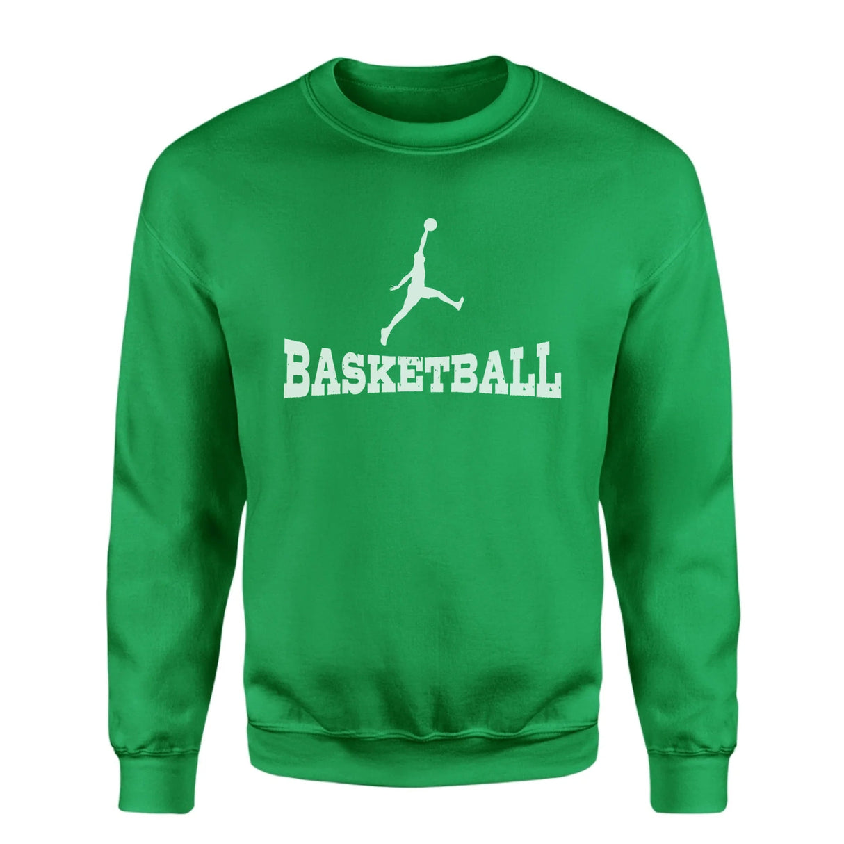 Basic Basketball with Basketball Player Icon on a Sweatshirt with a White Graphic