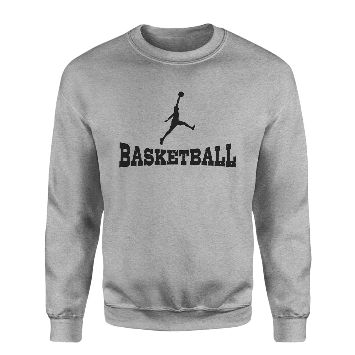 Basic Basketball with Basketball Player Icon on a Sweatshirt with a Black Graphic