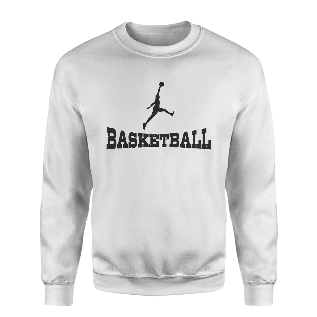 Basic Basketball with Basketball Player Icon on a Sweatshirt with a Black Graphic