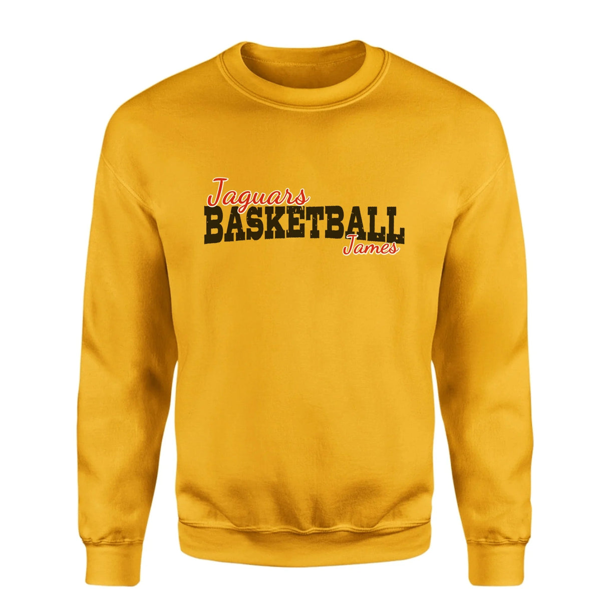 Custom Basketball Mascot and Basketball Player Name on a Sweatshirt with a Black Graphic