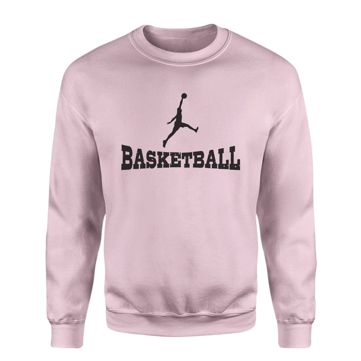 Basic Basketball with Basketball Player Icon on a Sweatshirt with a Black Graphic