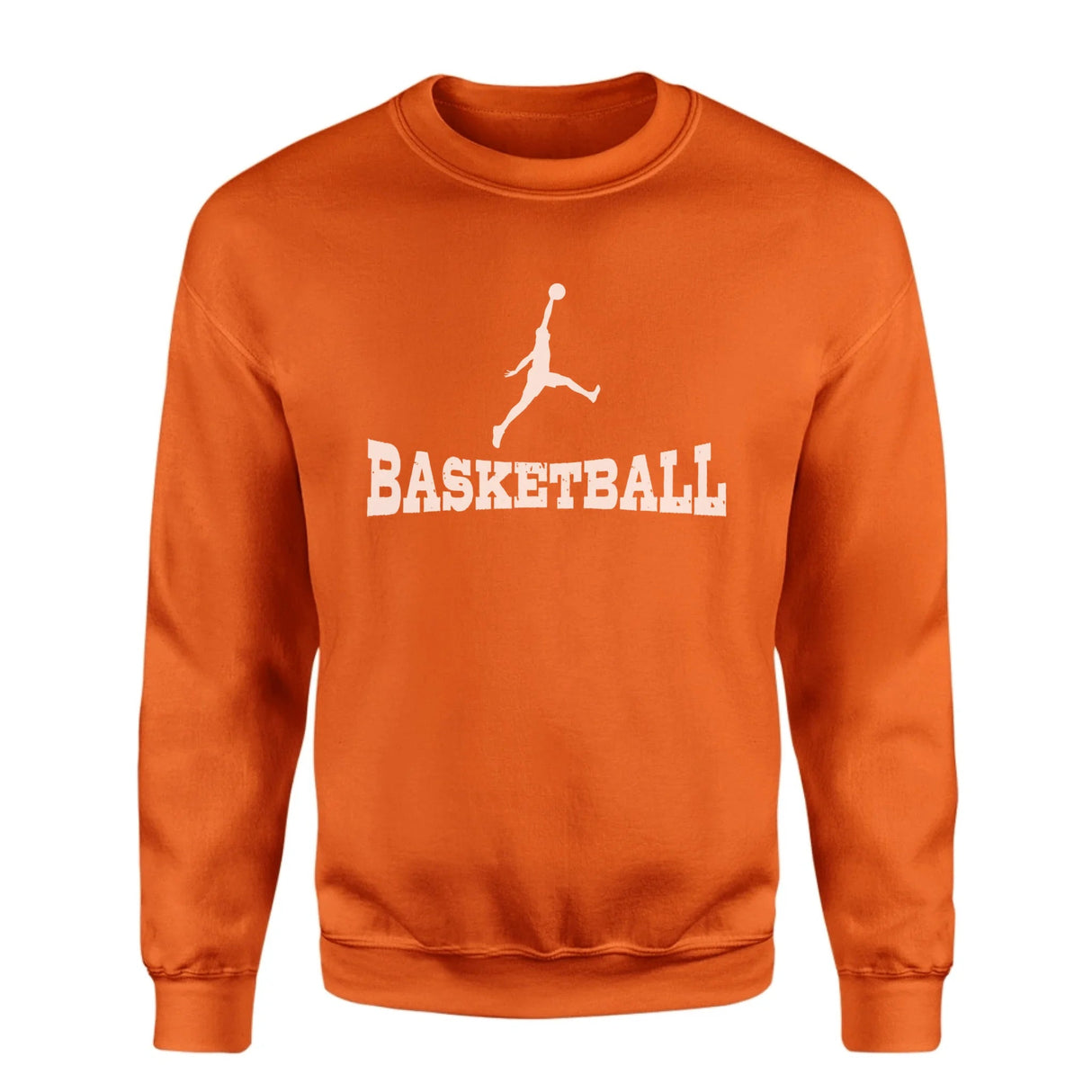 Basic Basketball with Basketball Player Icon on a Sweatshirt with a White Graphic