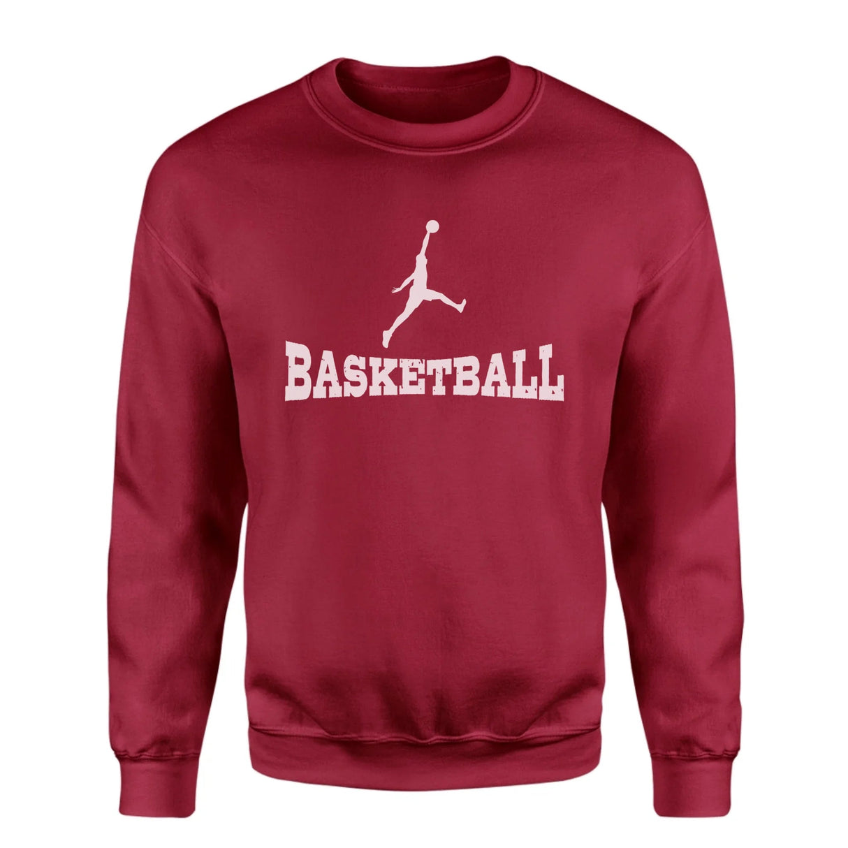 Basic Basketball with Basketball Player Icon on a Sweatshirt with a White Graphic
