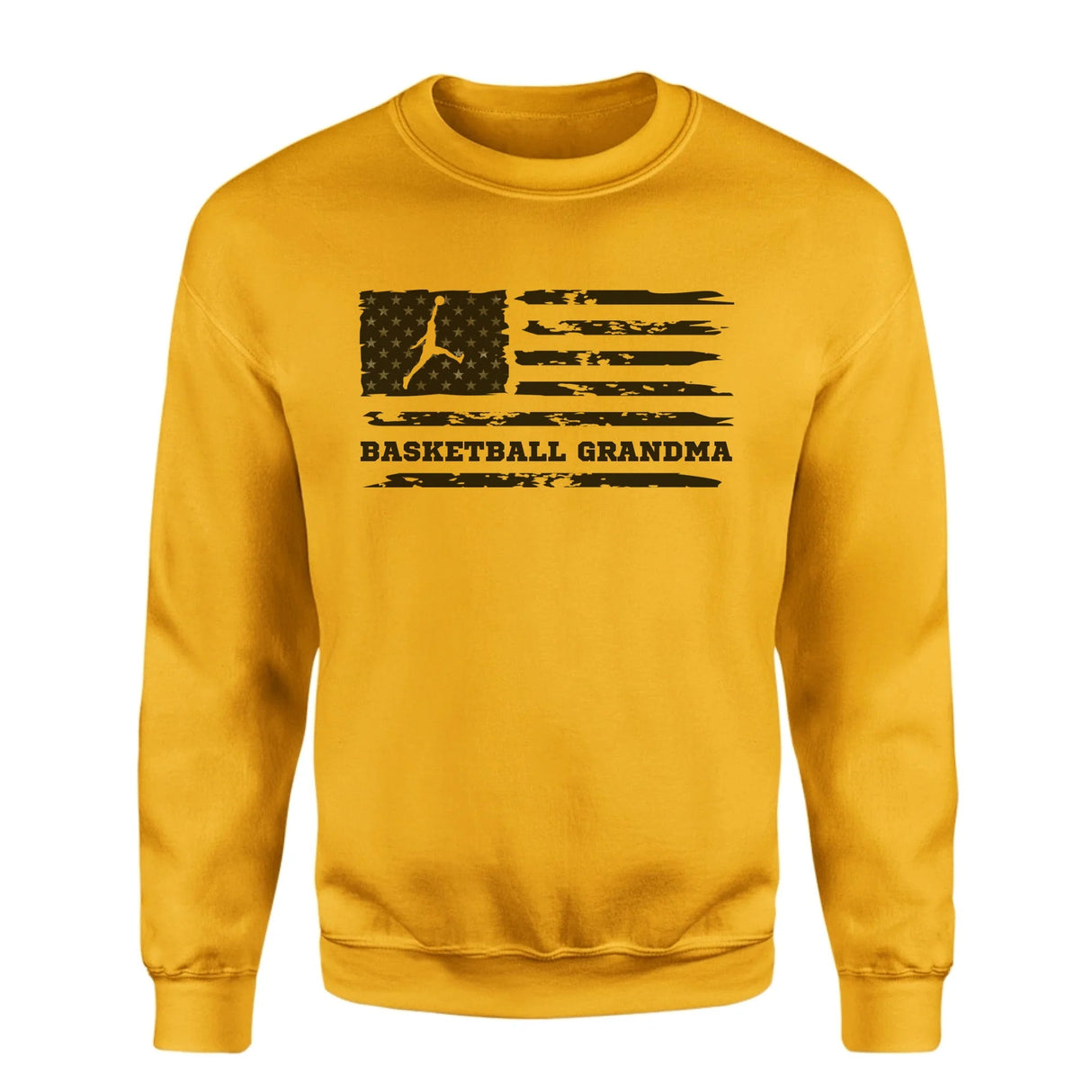 Basketball Grandma Horizontal Flag on a Sweatshirt with a Black Graphic