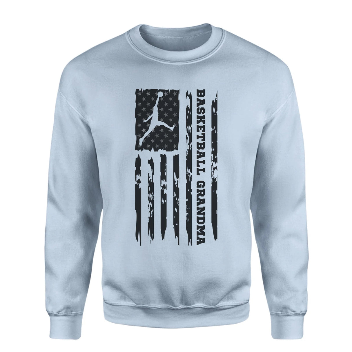 Basketball Grandma Vertical Flag on a Sweatshirt with a Black Graphic