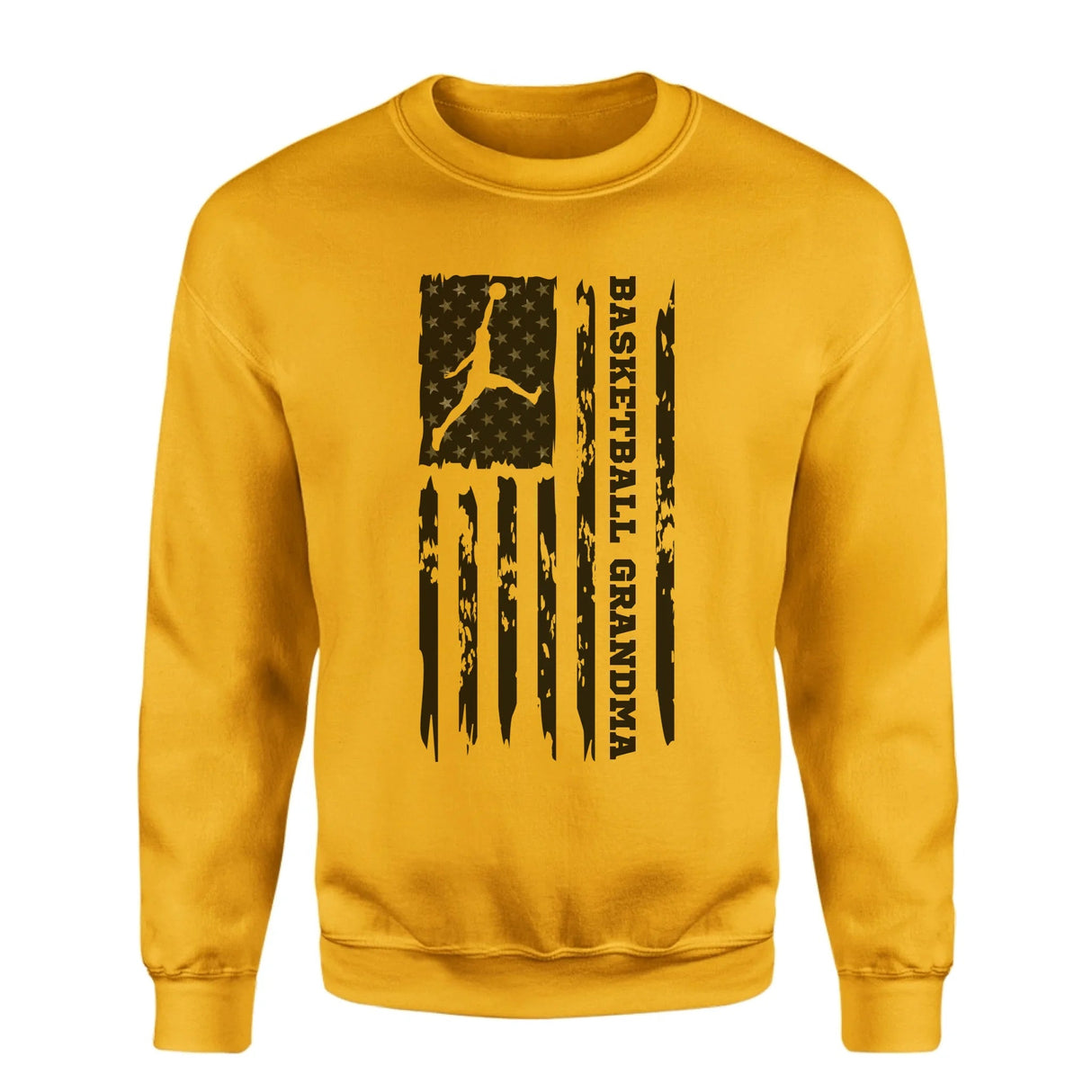 Basketball Grandma Vertical Flag on a Sweatshirt with a Black Graphic