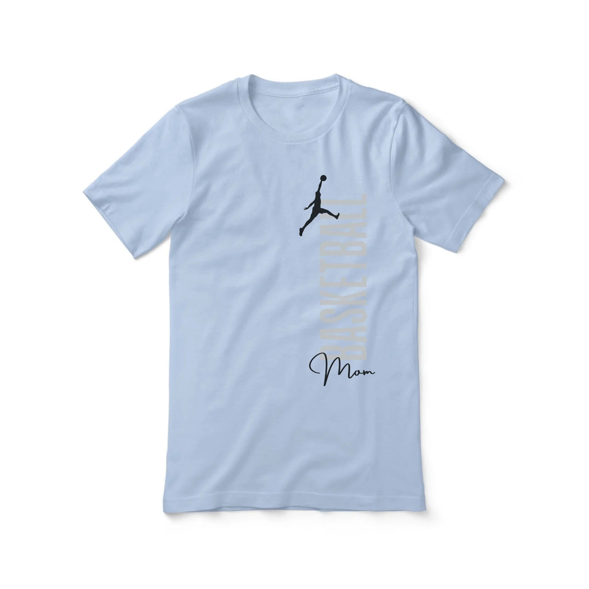 Personalized Basketball Mom Shirt With Mascot, Icon, and Basketball Player Name on a Unisex T-Shirt