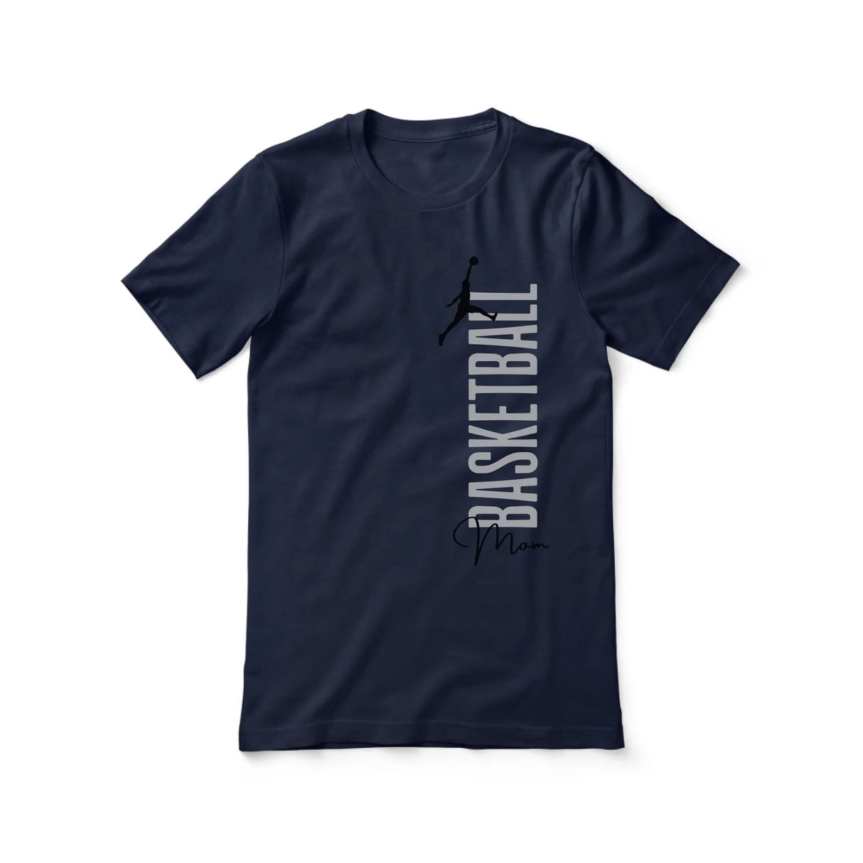 Personalized Basketball Mom Shirt With Mascot, Icon, and Basketball Player Name on a Unisex T-Shirt