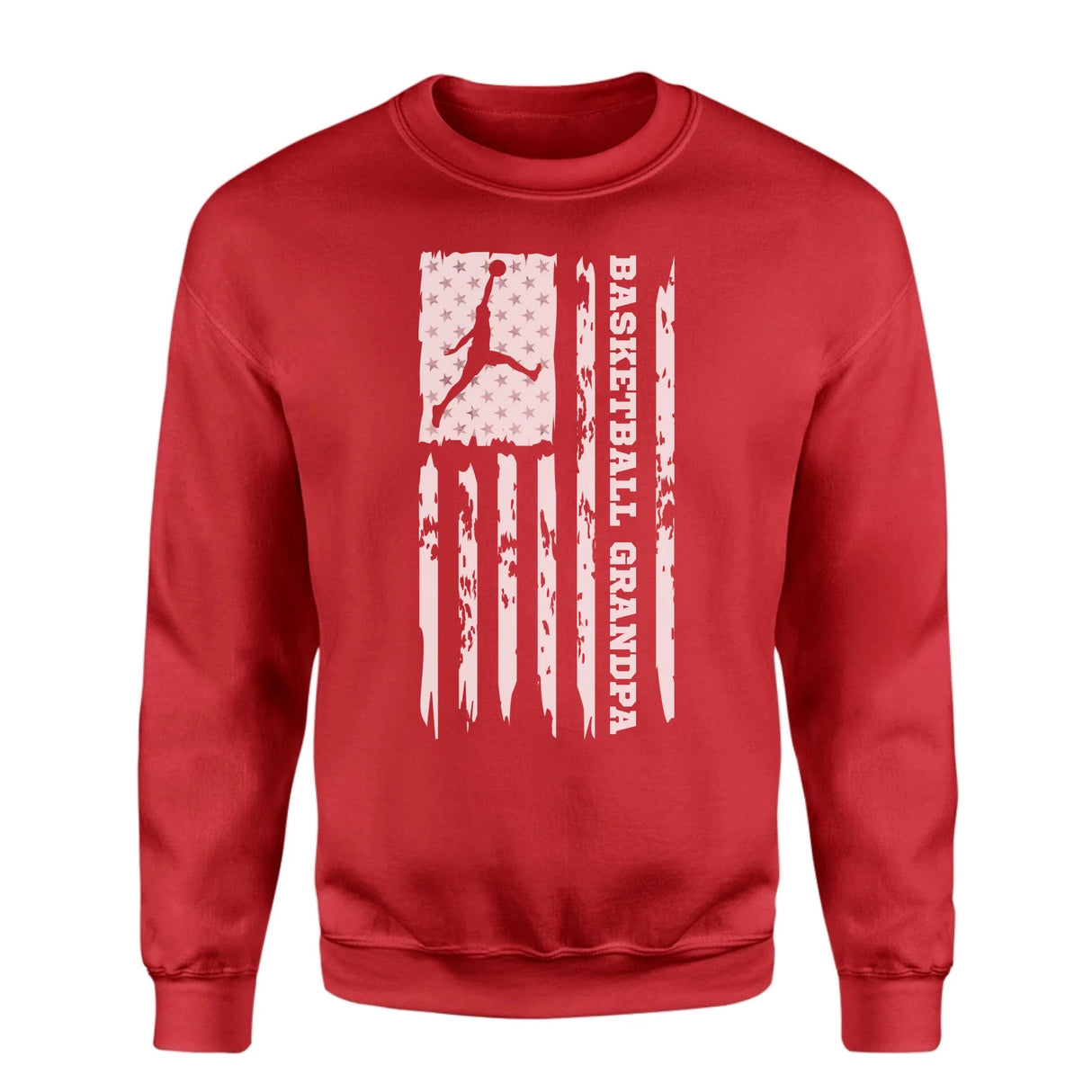 Basketball Grandpa Vertical Flag on a Sweatshirt with a White Graphic