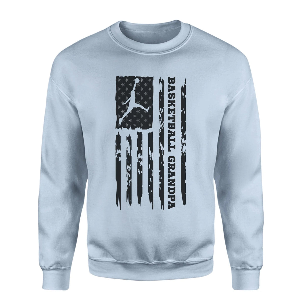 Basketball Grandpa Vertical Flag on a Sweatshirt with a Black Graphic