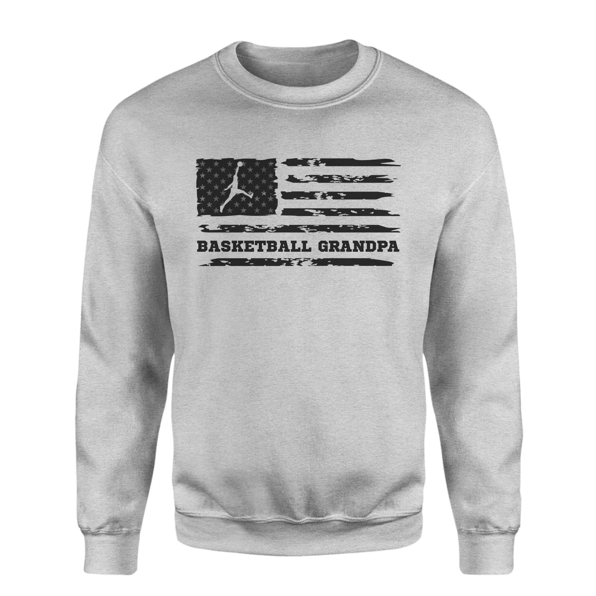 Basketball Grandpa Horizontal Flag on a Sweatshirt with a Black Graphic