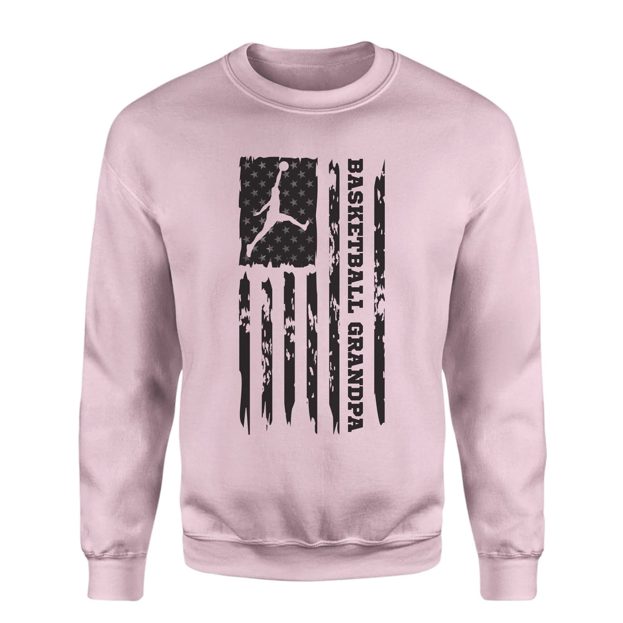 Basketball Grandpa Vertical Flag on a Sweatshirt with a Black Graphic