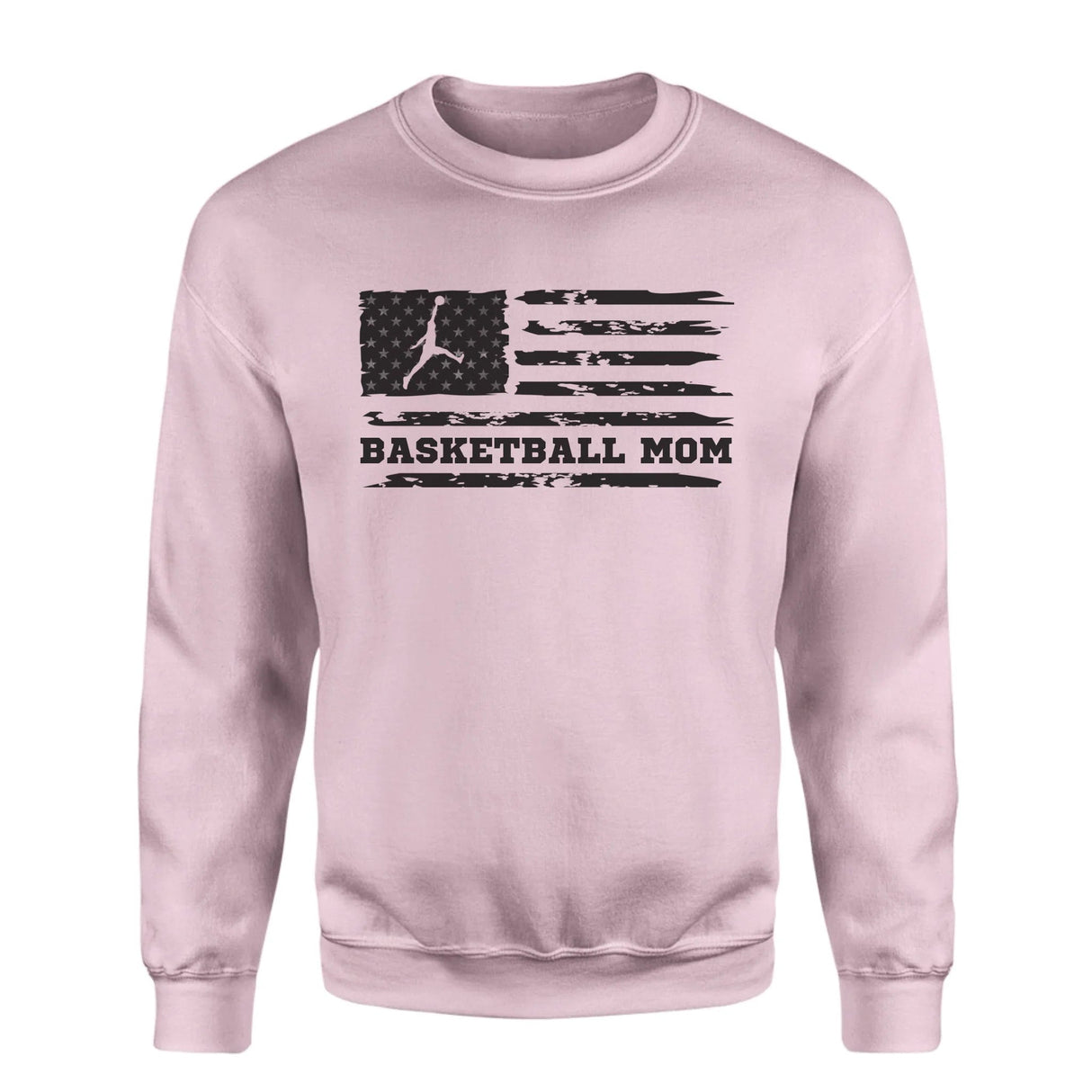 Basketball Mom Horizontal Flag on a Sweatshirt with a Black Graphic