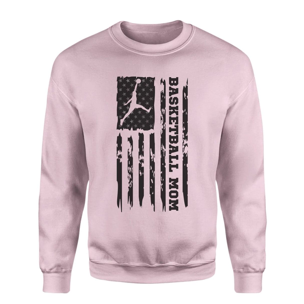 Basketball Mom Vertical Flag on a Sweatshirt with a Black Graphic
