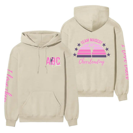 Retro Sunset Cheerleader on a Hoodie