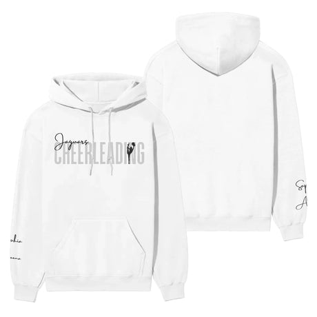 Personalized Cheer on a Hoodie With Modern Bold Designs and Cheerleader Name on Sleeve on a Hoodie