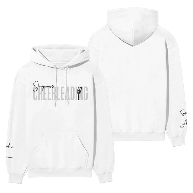 Personalized Cheer on a Hoodie With Modern Bold Designs and Cheerleader Name on Sleeve on a Hoodie