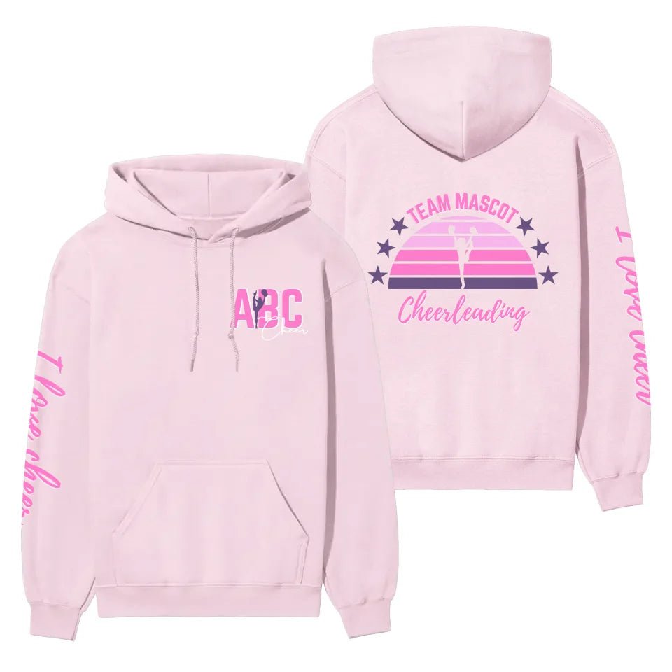 Retro Sunset Cheerleader on a Hoodie