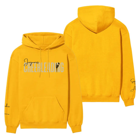 Personalized Cheer on a Hoodie With Modern Bold Designs and Cheerleader Name on Sleeve on a Hoodie