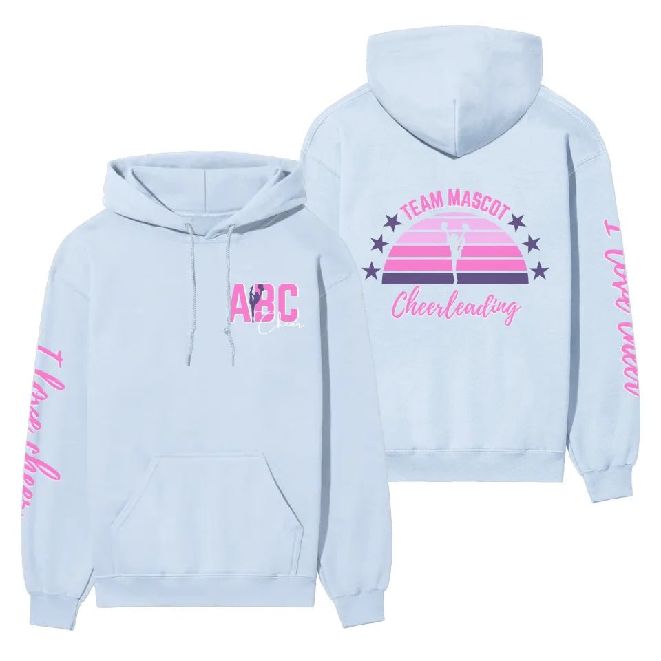 Retro Sunset Cheerleader on a Hoodie