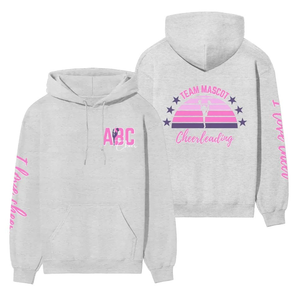 Retro Sunset Cheerleader on a Hoodie