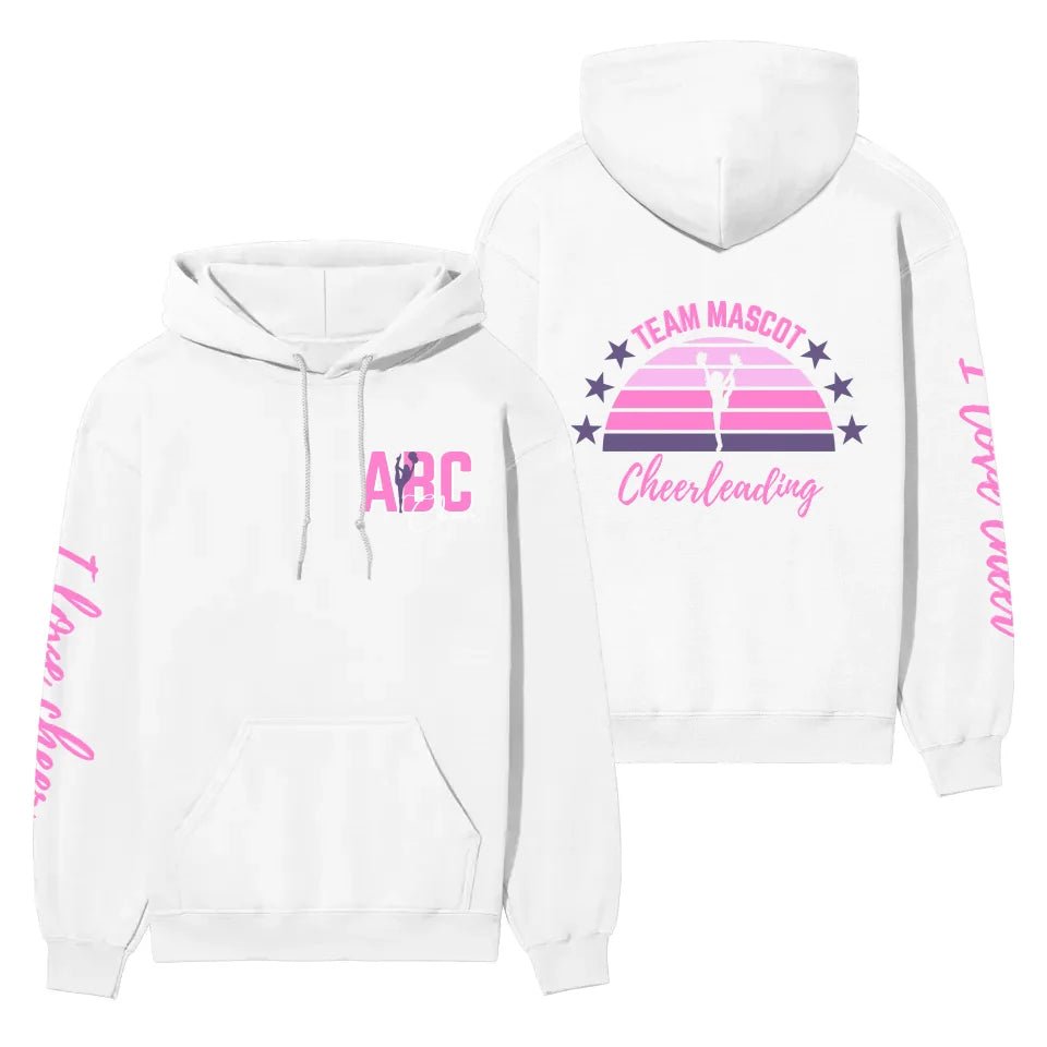 Retro Sunset Cheerleader on a Hoodie