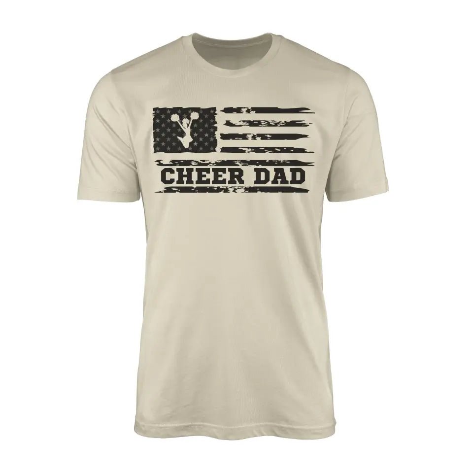 Cheer Dad Horizontal Flag on a Men's T-Shirt with a Black Graphic