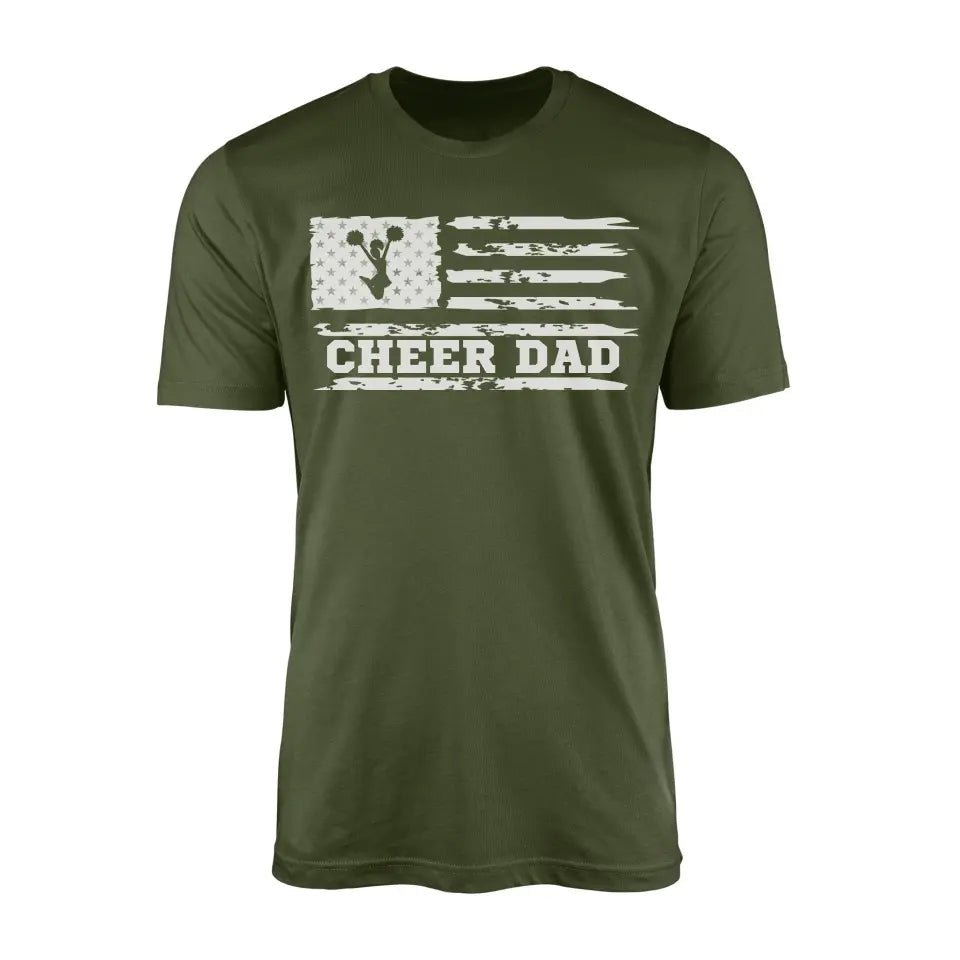 Cheer Dad Horizontal Flag on a Men's T-Shirt with a White Graphic