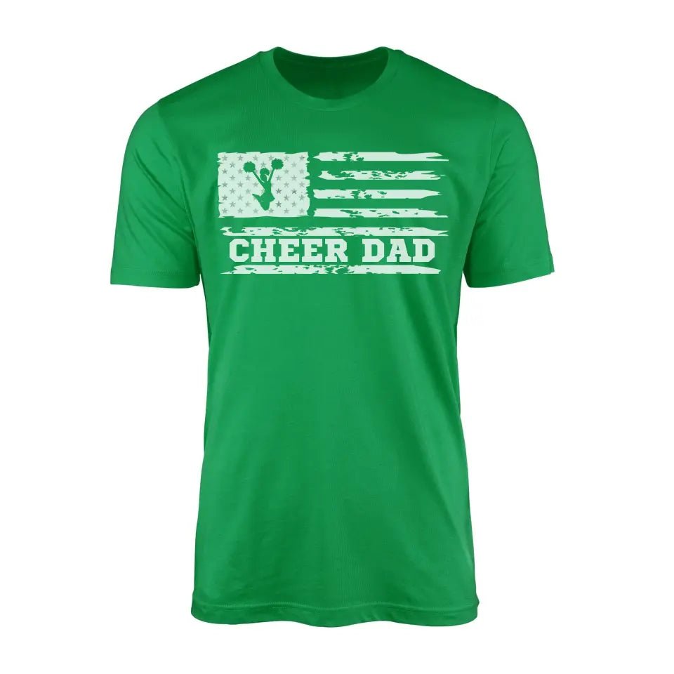 Cheer Dad Horizontal Flag on a Men's T-Shirt with a White Graphic