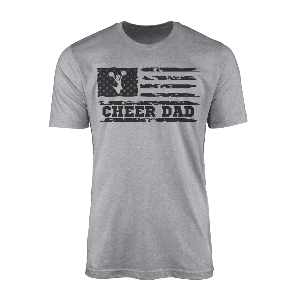 Cheer Dad Horizontal Flag on a Men's T-Shirt with a Black Graphic