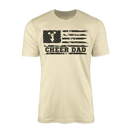 Cheer Dad Horizontal Flag on a Men's T-Shirt with a Black Graphic