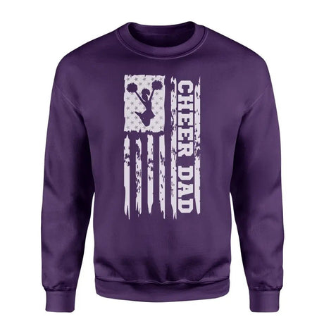 Cheer Dad Vertical Flag on a Sweatshirt with a White Graphic