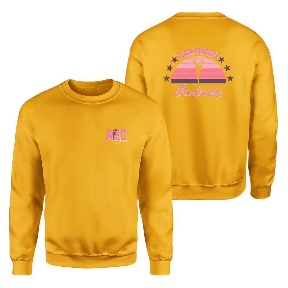 Retro Sunset Cheerleader on a Sweatshirt